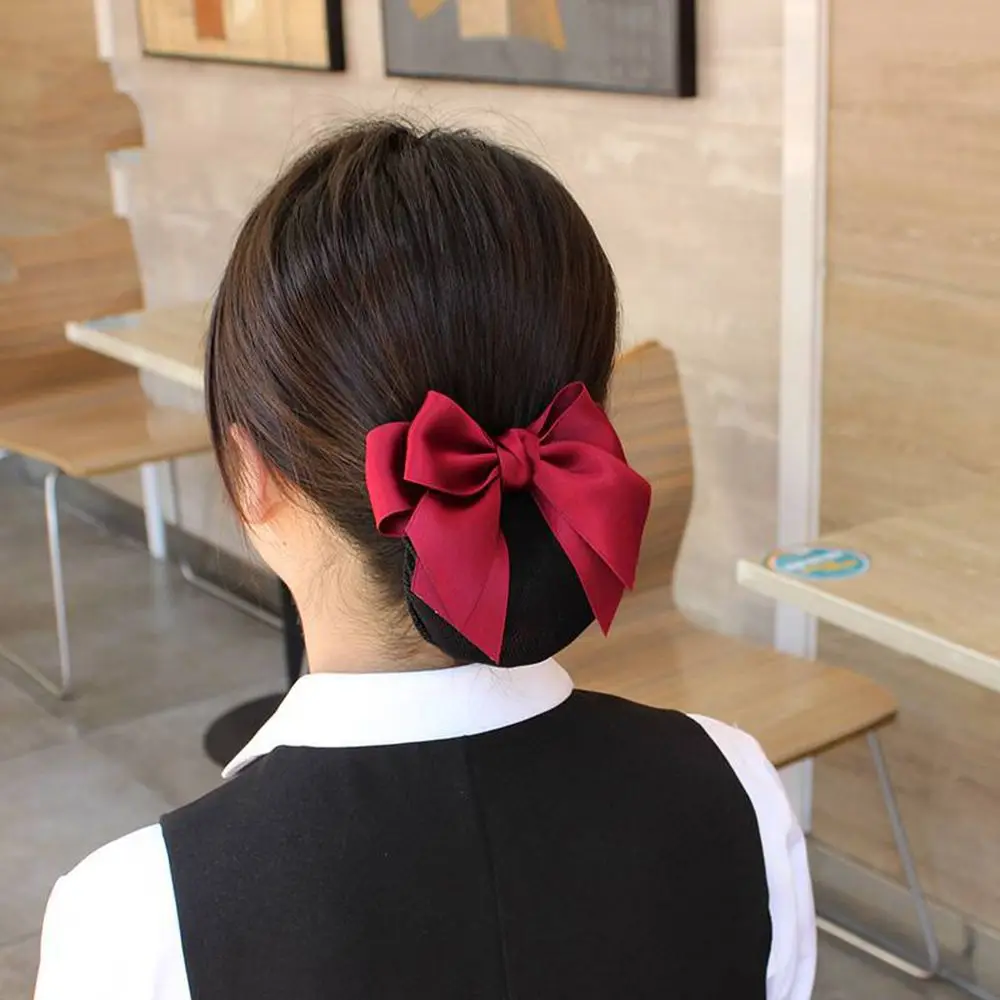 Vintage Sweet new Female Headwear Nurse Hotel Ponytail Clip Korean Bun Snood Hairgrips Cover 2025 Net Women Spring Clip