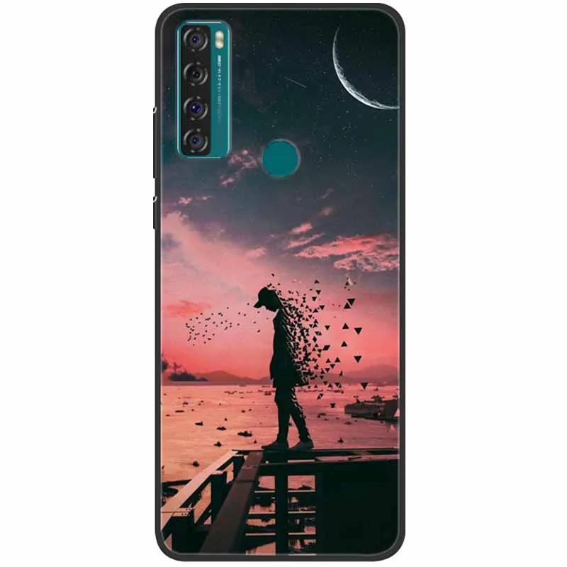 SE ddmysmile 20 For TCL / 20R 5G Case Silicone Soft Painted Phone Funda For TCL 20 R 5G Back Cover 20Se Coque Black Bumper For Tcl20se Smile /