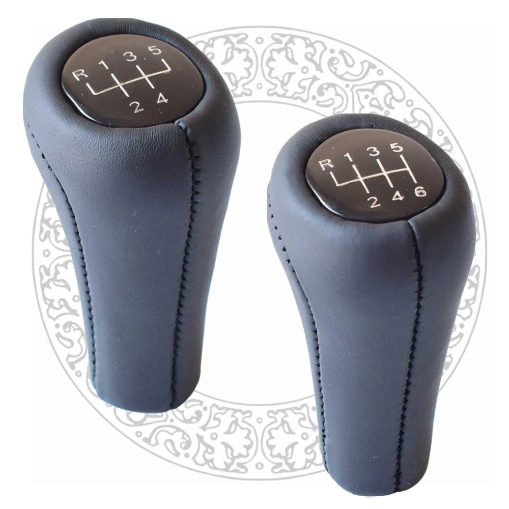 Gear Shift Knob 1Pcs Fit For Z4 E85 E86/Z5/Z8 E52 Manual 5 6 Speed Car Stick Gear Lever Shifter HandBall ABS Leather smile