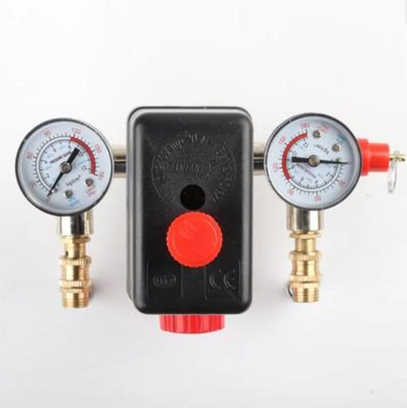 Compressor Air 1 Port Parts Bama Bracket ddmysmile Regulator Wind Air Compressor Bracket With Gauge Pressure Switch 220V Safety Vae Smile