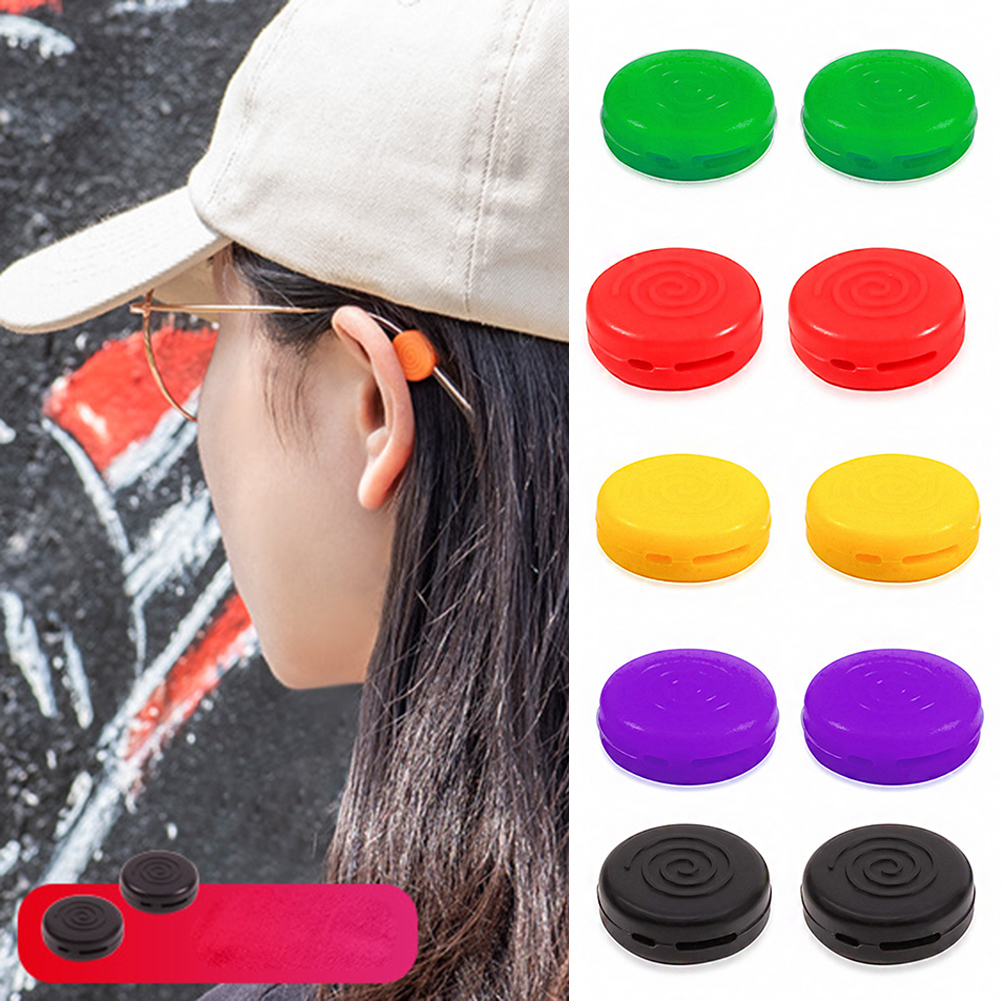 Eyeglass 1 Pair Temple Tips Sleeve Retainer Silicone Anti-slip Holder Elastic Glasses Ear Hook Mirror Leg Glasses Accessories smile