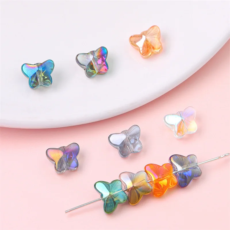 Czech beads 20pcs/lot Crystal AB Color Glass Butterfly Shape Faceted Beads for Jewelry making Necklaces Earrings Best Quality smile
