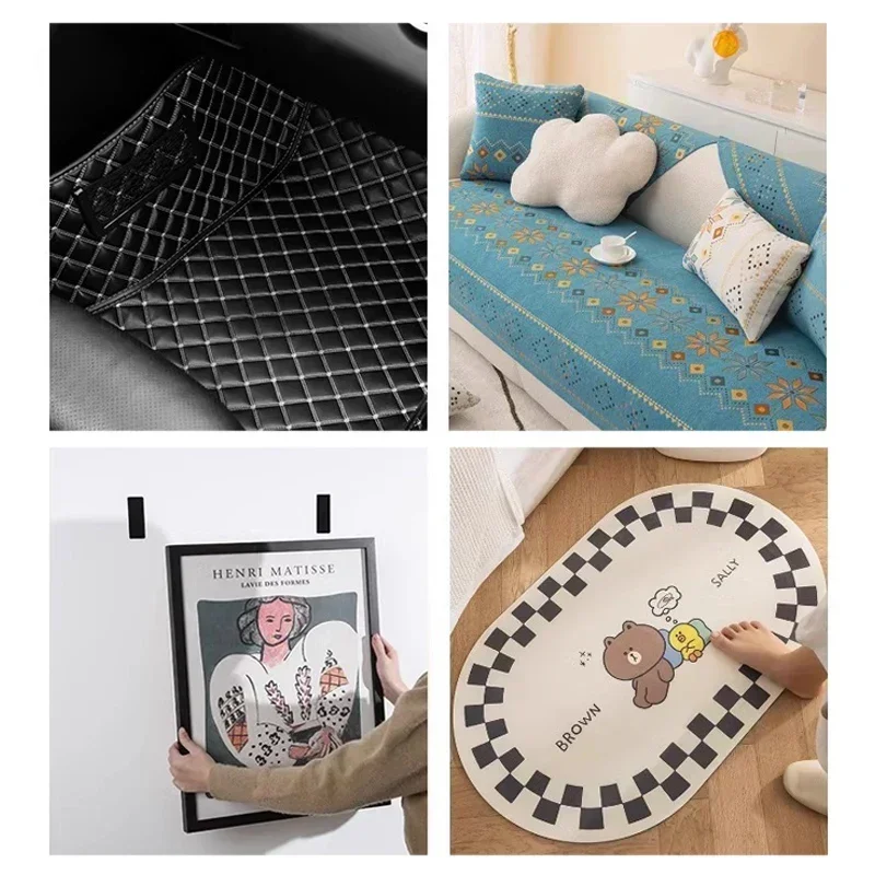 Self Carpet Strong Adhesive Fixing ddmysmile Sticker Double Sided Car Carpet Fixed Patch Fastener Sheets Floor Foot Mats Non-Slip Grippers Smile