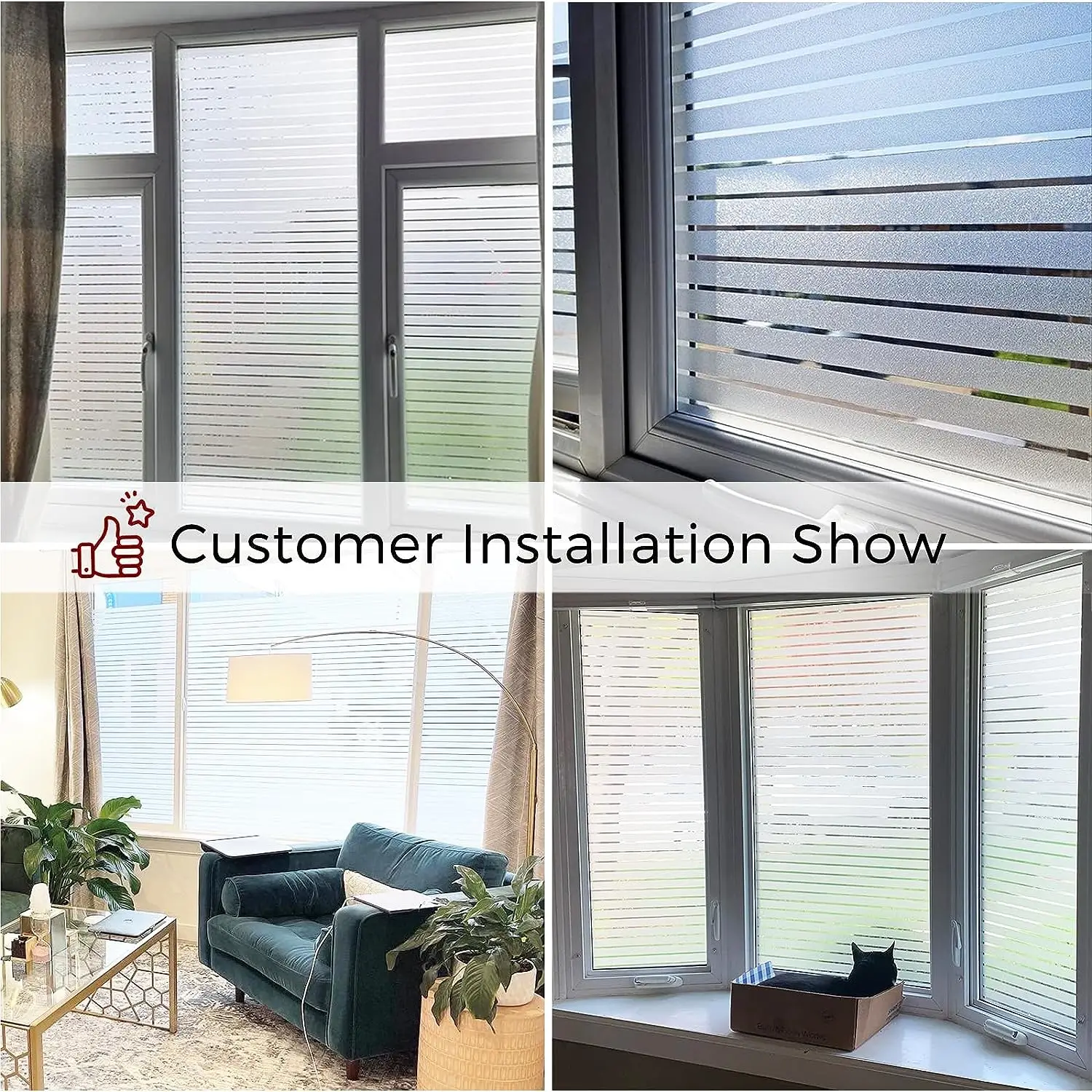 Film: Window Frosted Privacy Glass Film ddmysmile Heat Blocking, Blinds Decor Static-Cling Windows Cover Stickers For Kitchen Door Office Smile : Bloc