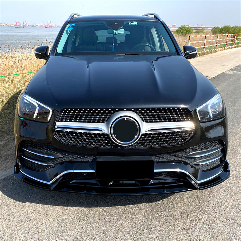 Gloss Front Bumper Lip Splitter Diffuser Spoiler Guard Protector For Mercedes Benz GLE W167 C167 GLE350 GLE450 GLE53 2020-2023