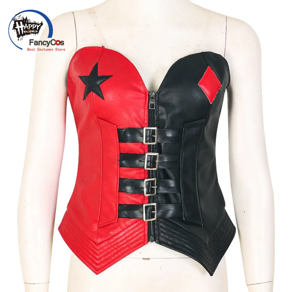2021 Anime Harley Costume Cosplay Quinn Corset Costume Harleen Cosplay Quinzel Monster Bustier Halloween Costumes for Women smile