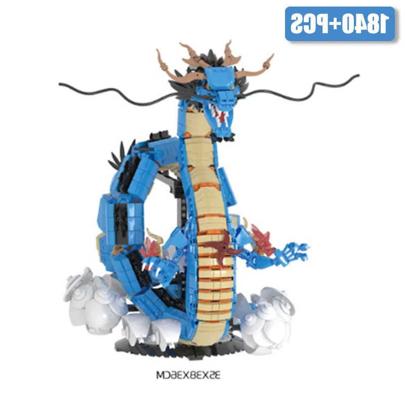 Blocks MOC One Anime Piece Building Blocks Kaido Dragon Bricks Model DIY Assemble Blue Dragon Figures Toys For Children Collection GiftY241106BI6U