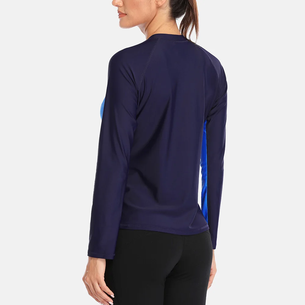 Sleeve Charmleaks Women Long Zipper Rashguard Swimsuit Surfing Top ddmysmile Rash Guard Zipper Upf50+ Running Shirt Biking Shirt Swimwear Smile +