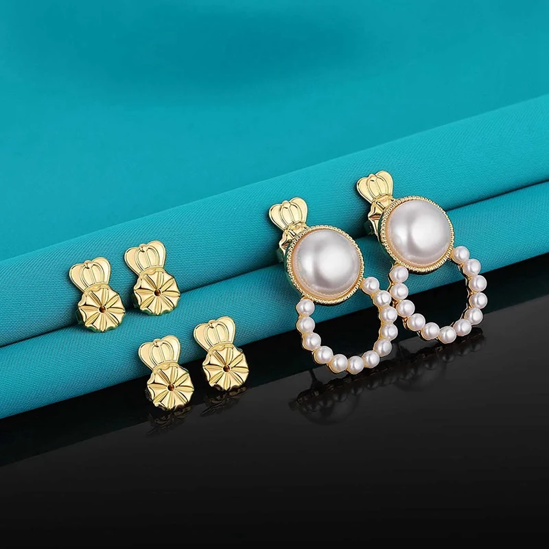 Earring Earring 3-Pairs Backs Backs Lifter Adjustable Hypoallergenic Secure Earring Backs For Heavy Earrings, (Gold) smile Earrings, ()