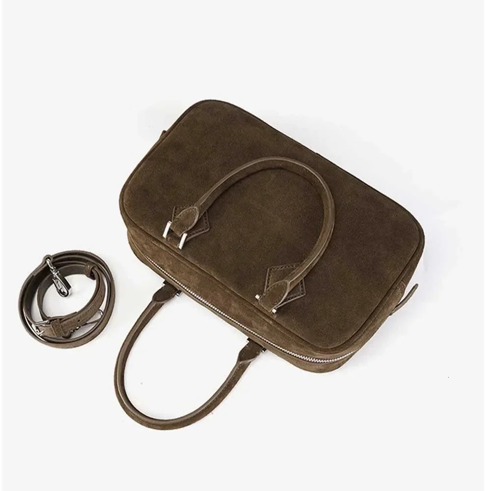 Retro Genuine Leather Woman Bags Bag Pillow Handbag Suede Calfskin Lady Daily Purses Shoulder Casual Tote Suede Zipper Style Check BagVoyage