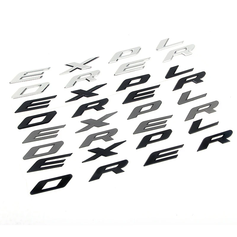 3d ABS Black Logo Explorer Emblem Leters Car Front Hood Emblem Bonnet Bagde For Ford Explorer 4 5 6 Explorer Sticker Accessories