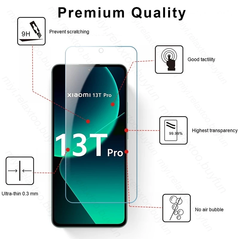 Xiomi 13T Pro Case 8 In 1 Camera Lens Protective Glass For Xiaomi Mi 13T Mi13T 13 T Pro 5G Screen Protector Tempered Glass Cover