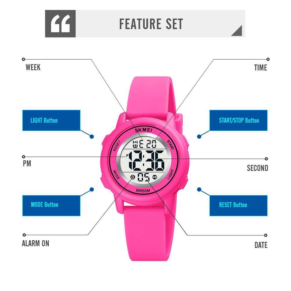 SKMEI 1721 LED 2025 Light new Digital Children Sport Watches Stopwatch Calendar Clock 5Bar Waterproof Kids Wristwatch For Boys Girls Gift