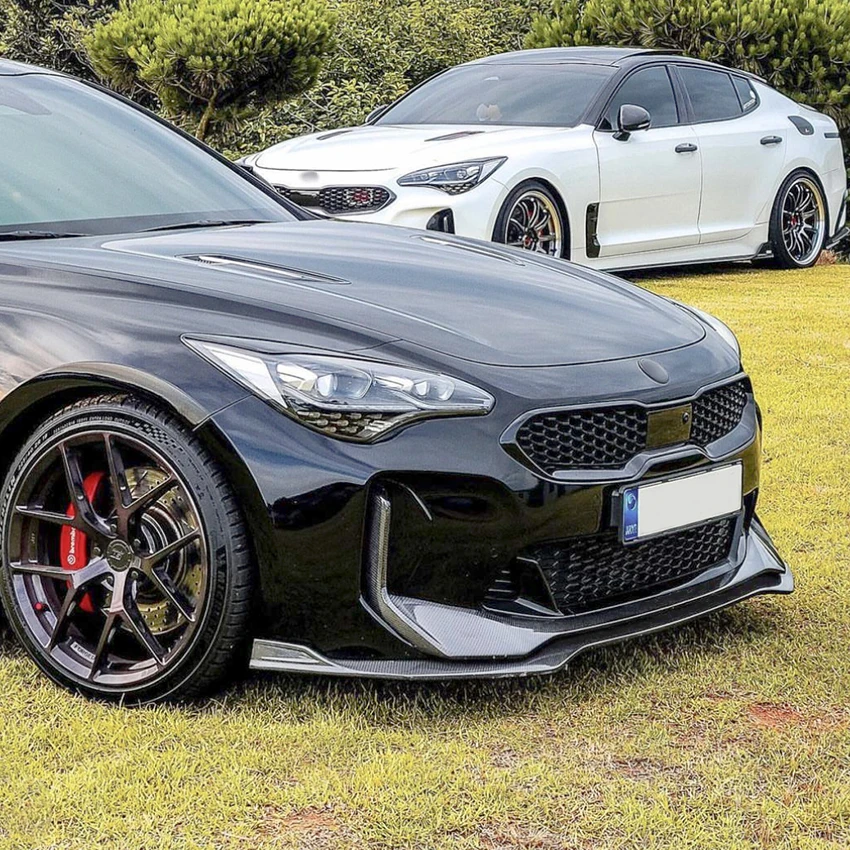 For Kia Stinger GT 2018-2023 3Pcs Car Front Lip Bumper Splitter Diffuser Body Kit Spoiler Tuning Guard Deflector Lips Covers