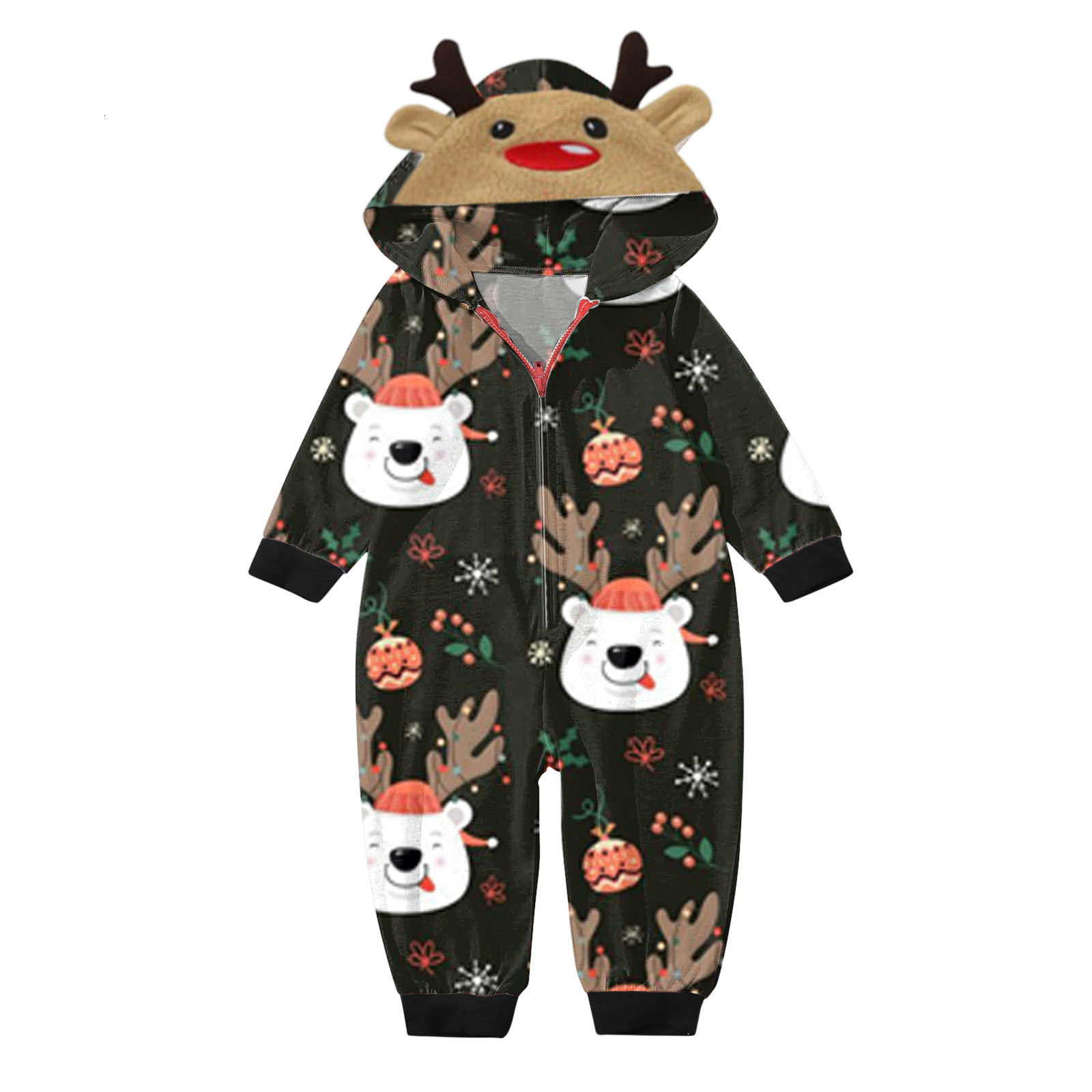 18 color hooded zipper rabbit ear parent-child outfit jumpsuit family outfit home outfit 241017