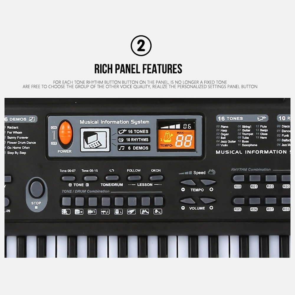 61 Keys Black Digital Digital Electronic Tastiera Elettroni…