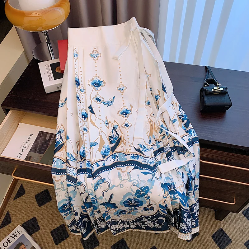 White Yourqipao Jacquard Modern Long Sleeve Shirt Black Horse Face Skirt Hanfu Suit Female Chinese Style Party Fairy Dresses smile