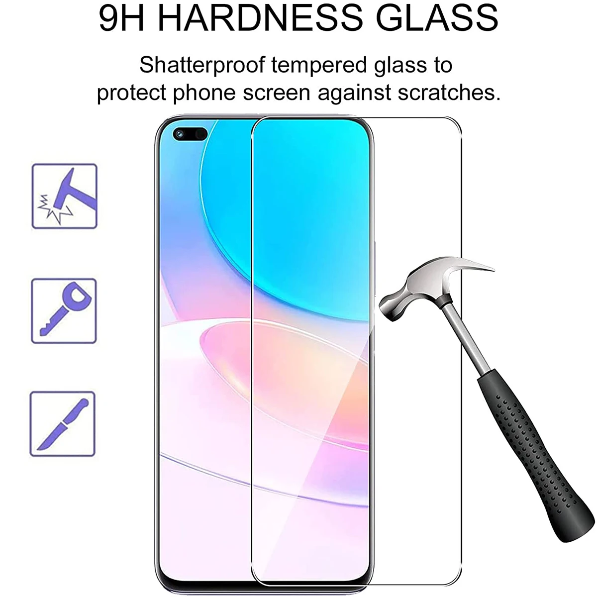 Tempered Glass For 2/4Pcs OPPO Reno4 ddmysmile Z 5G Screen Protector Glass Film Smile