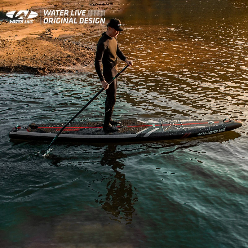 Iatable WATERLIVE ZHUMO 12'6"x29"x6" Travel Surfboard Professional Water Cruise Paddle Board Suitable For Long Travel 9.8kg smile 