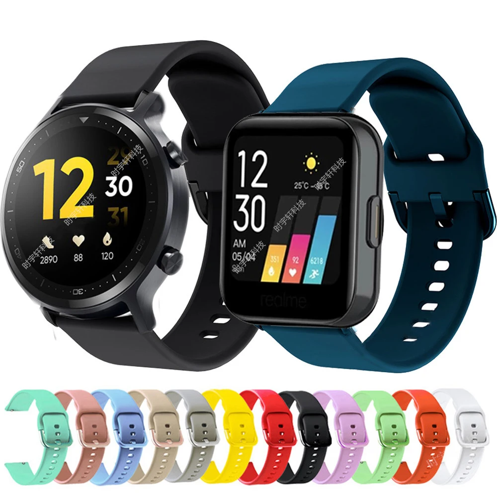 WatchBand 20/22MM Strap For Realme Watch 2 / 2 Pro SmartWatch Silicone Wristband For Realme Watch 3 / S Pro Bracelet Accessories
