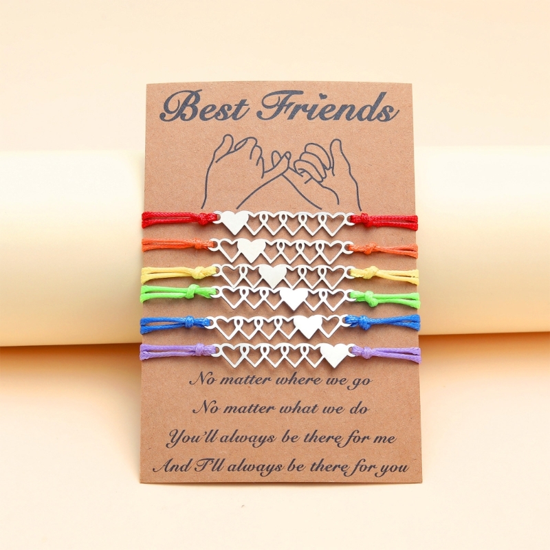 6 Pieces new Set Matching Woven Bracelets for Good Friend Couple Family Women Mens Teen Girls 2025 Friendship Jewelry Gifts Dropship