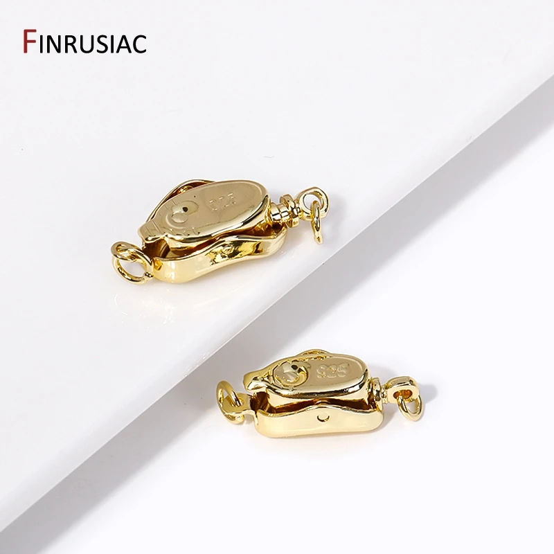 DIY Jewelry Accessories 14K Gold Plated Ingot Clasps Pearl Necklace Connector Multi Necklace Bayonet Clasps for Jewelry Making