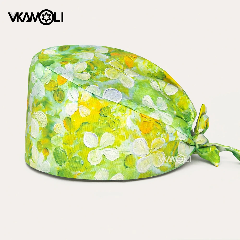 Surgical wholesale Green Medical Cap lady hat beauty work accessories surgery cap women and man operating room scrub cap smile