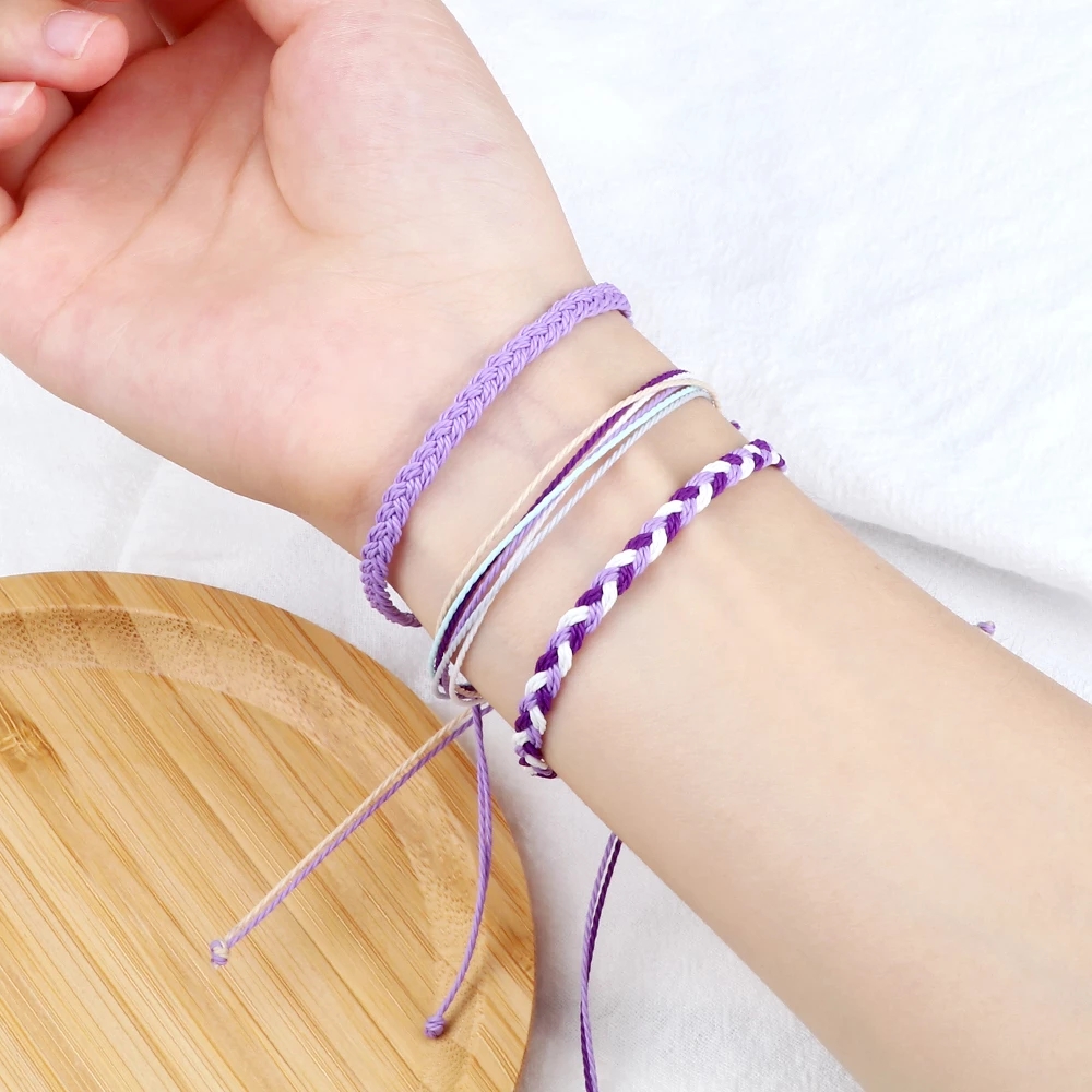 Set Handmade Knot Red Wax String Braid Bracelets Couple Adjustable Men Women Bohemian Waterproof Bangles Friendship Jewelry Gift