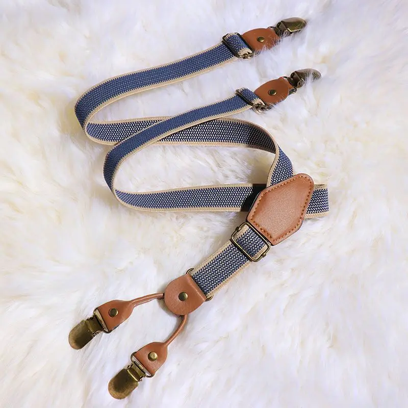 Suspenders Children Child 2.5Cm From 2 To 7 Year Suspenders Adjustable Baby Suspenders 4-Clip Y-Back Braces Accessory Gift smile