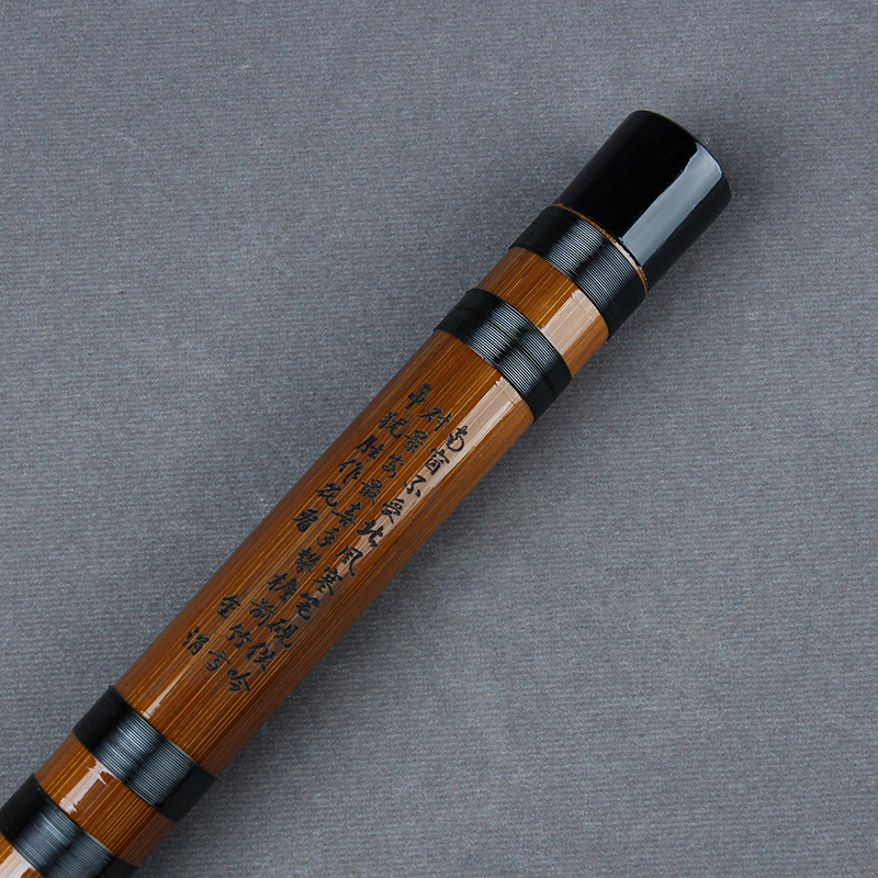 Black Line Chinese Traditional Musical Instrument Handmade Bamboo Flute