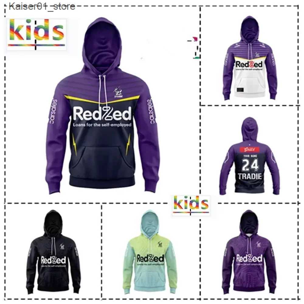 Rugby Jerseys 2024 Melbourne Storms Kids Hoodie Home / Away / Training Rugby Jersey - Mens Size S-XXLPrint Name NumberTop Quality L240910