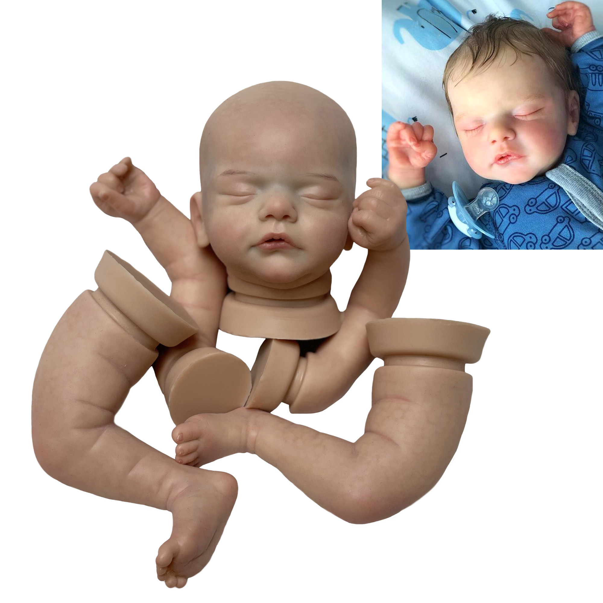 18-20 new Inch Bebe Reborn Dolls Kits Painted/Unpainted Sam 2025 Full Solid Silicone Lifelike Doll Kits Reborn Corpo De Silicone