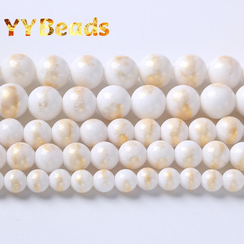 White Lapis Lazuli Jades Stone Beads Loose Round Beads for Jewelry Making Diy Bracelets Necklaces Handmade 4 6 8 10mm 15" Strand