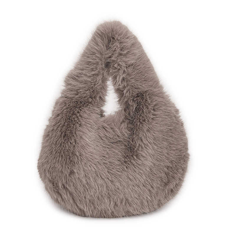 Cute Furry Fur Bag for Autumn and Winter Women s New Stylish Handheld Large Capacity Plush Bucket Bag Trendy 241109