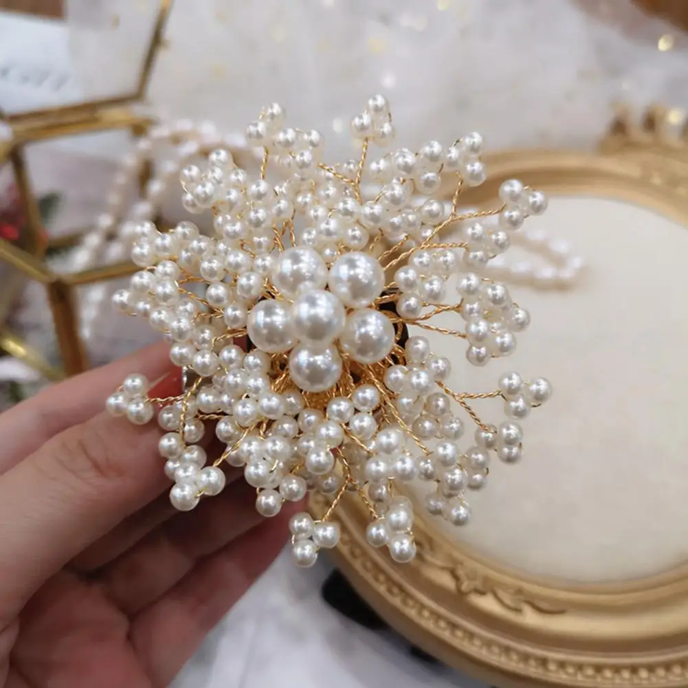 ddmysmile Exquisite Costume Lapel Pin Romantic Brooch Pin Gift Exaggerated Elegant Faux Pearls Floweraccessories Smile