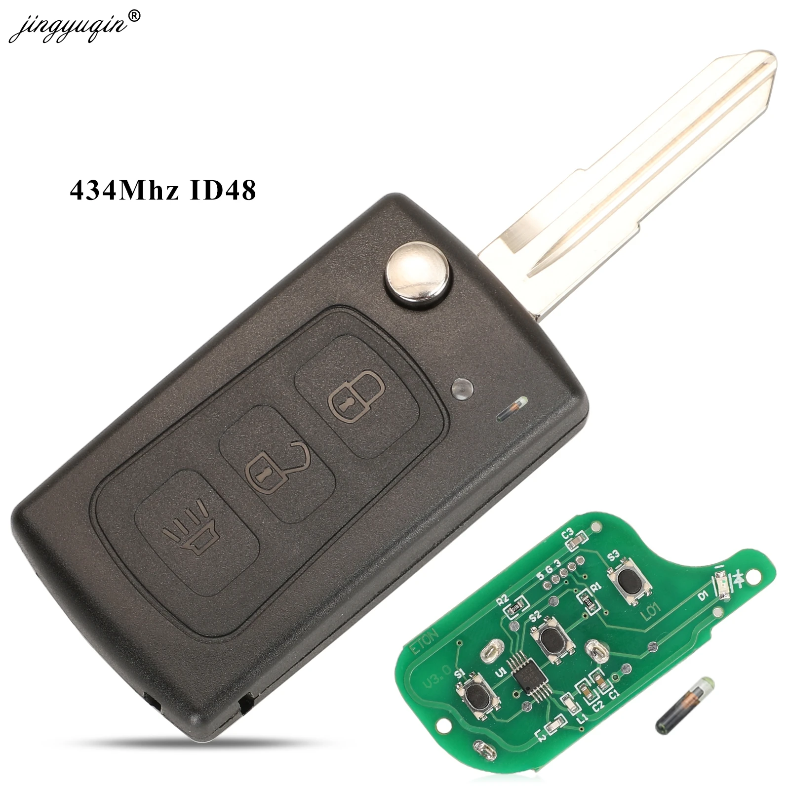 ID48 jingyuqin Flip 434Mhz Remote Key for Great Wall Haval Hover H3 H5 3 Buttons Original Factory Keys Fob smile