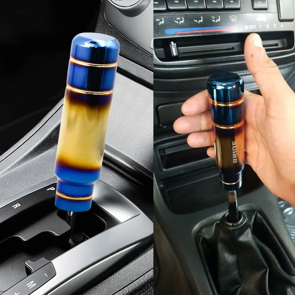 Universal BRIDE JDM Style Car Burnt Blue Burned Blue 13cm Aluminum Gear Shift Knob Shifter Lever Head smile