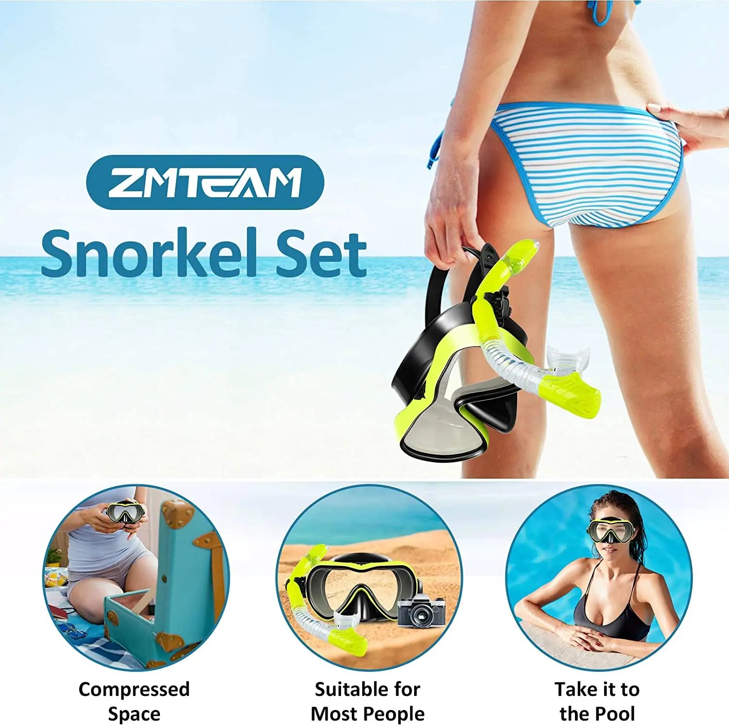Adults, Dive Set Snorkel Masks and Snorkel for Man Women, Easy-Breath Snorkeling Gear with Anti-Fog Tempered Glass for Diving smile Adults, Women,