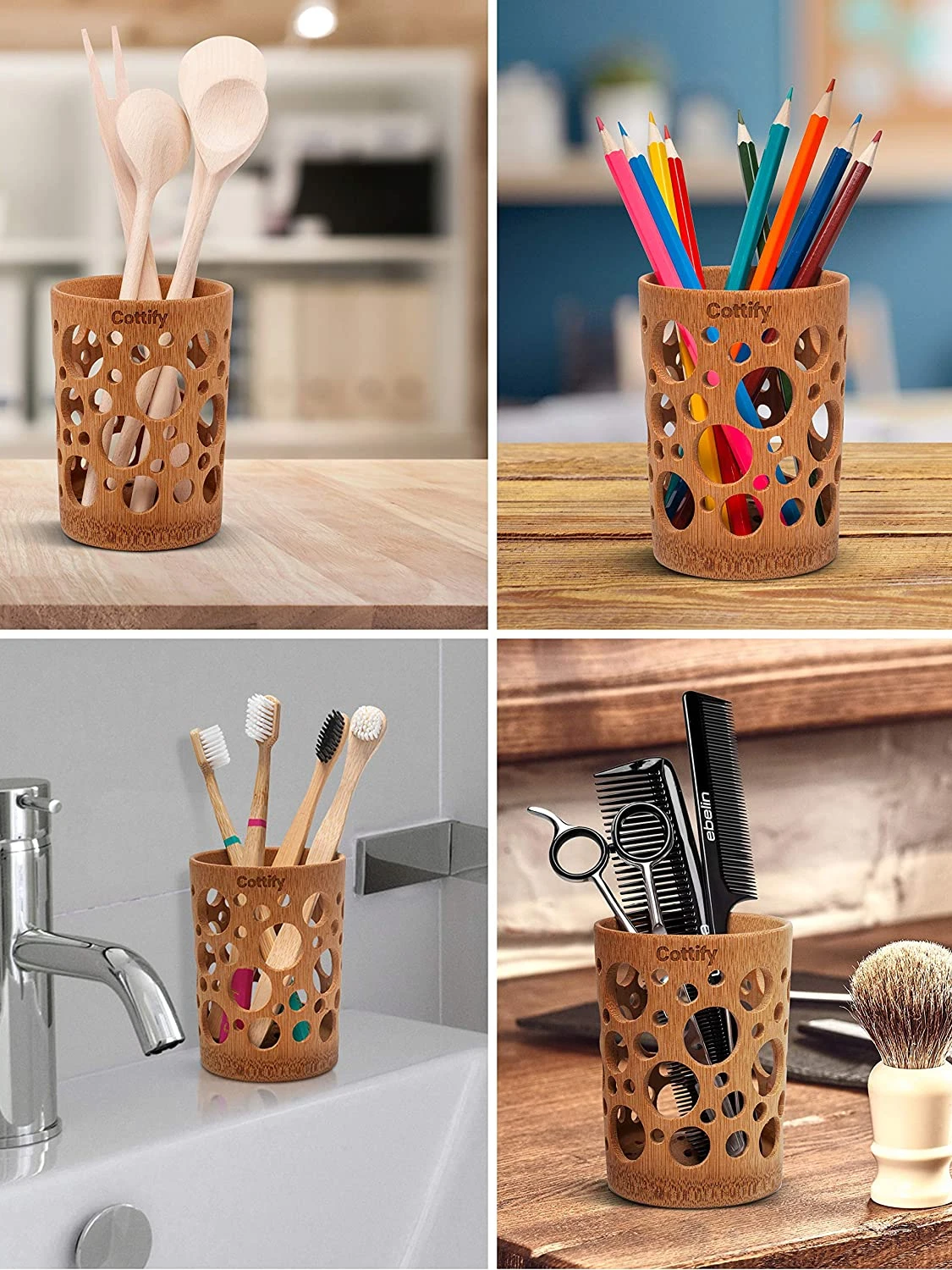 1pc 2025 Natural Bamboo Toothbrush new Holder Bathroom Toothbrush Cup Drainage Quick Drying Bathroom Cup Toothpaste Holder Degradable Cup