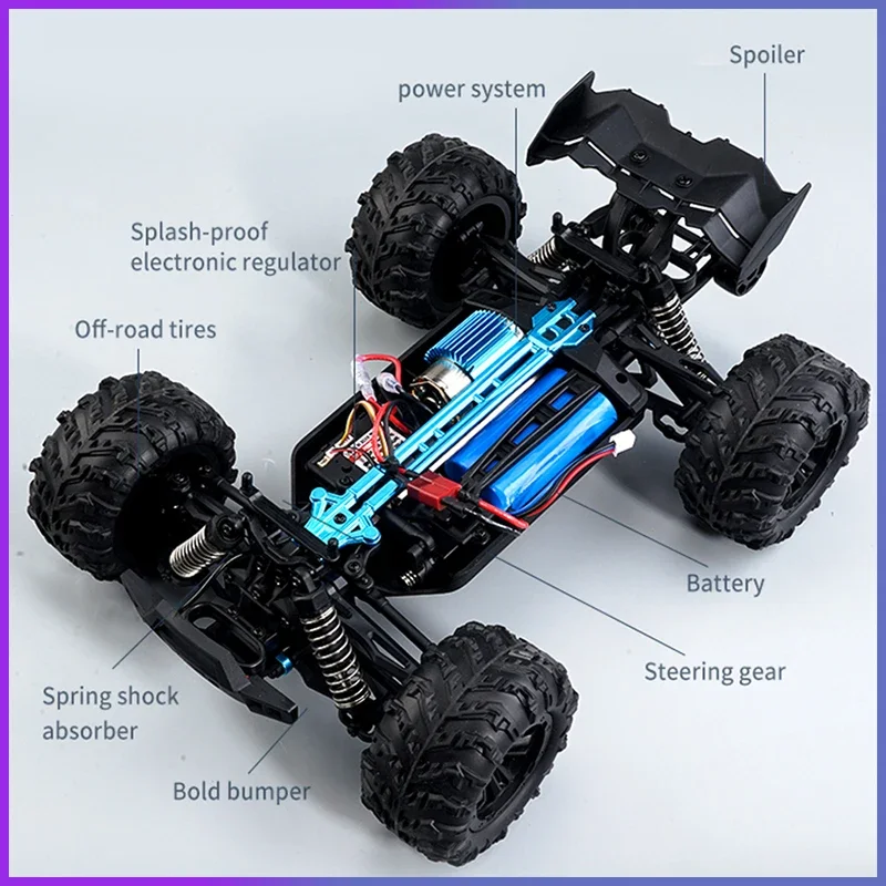 2023 New 1:16 Scale Large RC Cars 50km/h High Speed RC Cars Toys for Boys Remote Control Car 2.4G 4WD Off Road Monster Truck