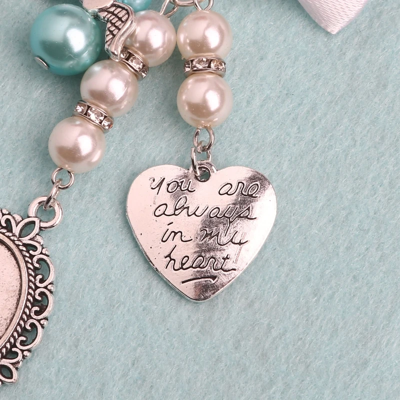517F Wedding Bouquet Charm Lace Oval Bridal 2025 Bouquet Angel Charm Memorial Photo Charm You Are Always in My new Heart Charm