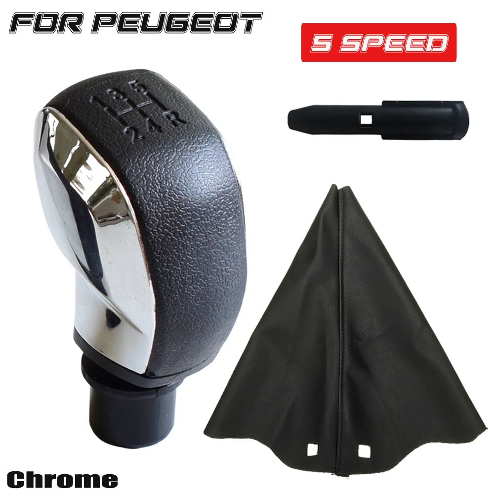 Knob Gear Shifter Shift Lever Hand Ball For Peugeot 307 301 206 207 408 308 508 2008 3008 Leather Boot Cover Case smile