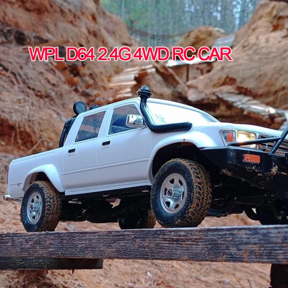 WPL D64 D64-1 1/16 2.4G 4WD RC Crawler Car RTR Full Scale Electric Buggy LED Light Climbing Truck Car Kids Gift