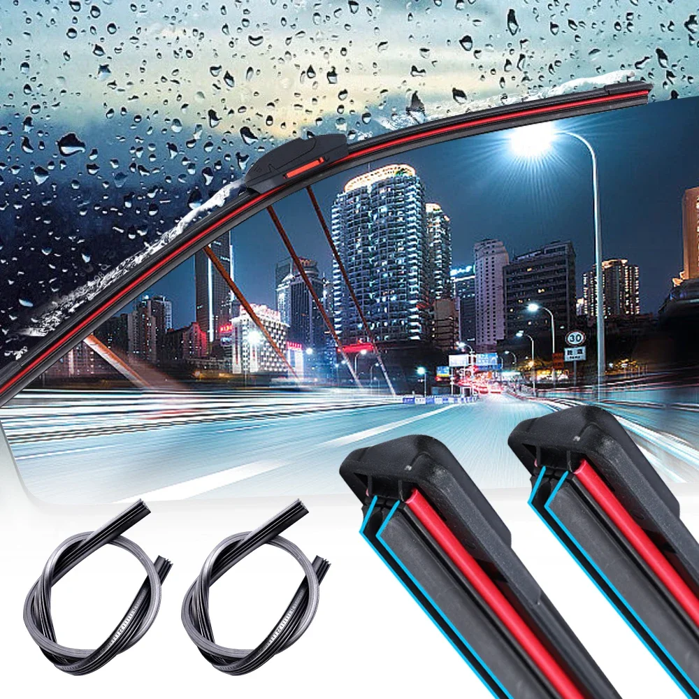 new GM Windshield 2025 Wiper Blades Double Soft Rubber Car Replacement Wiper 16" 18" 20" 22" 24" 26" Rubber Strip for Ea