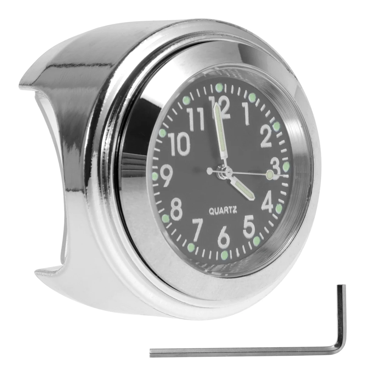 Motorcycle Handlebar Watch Waterproof Chrome Bike Handlebar Mount Quartz Clock Watch Aluminum Luminous Clock Moto Accessories