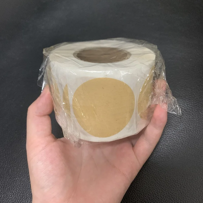 Kraft Blank 100/500PCS Round Paper Sticker DIY Sealing Labels Handmade Self-Adhesive Gift Package Stickers 25/38/50mm smile