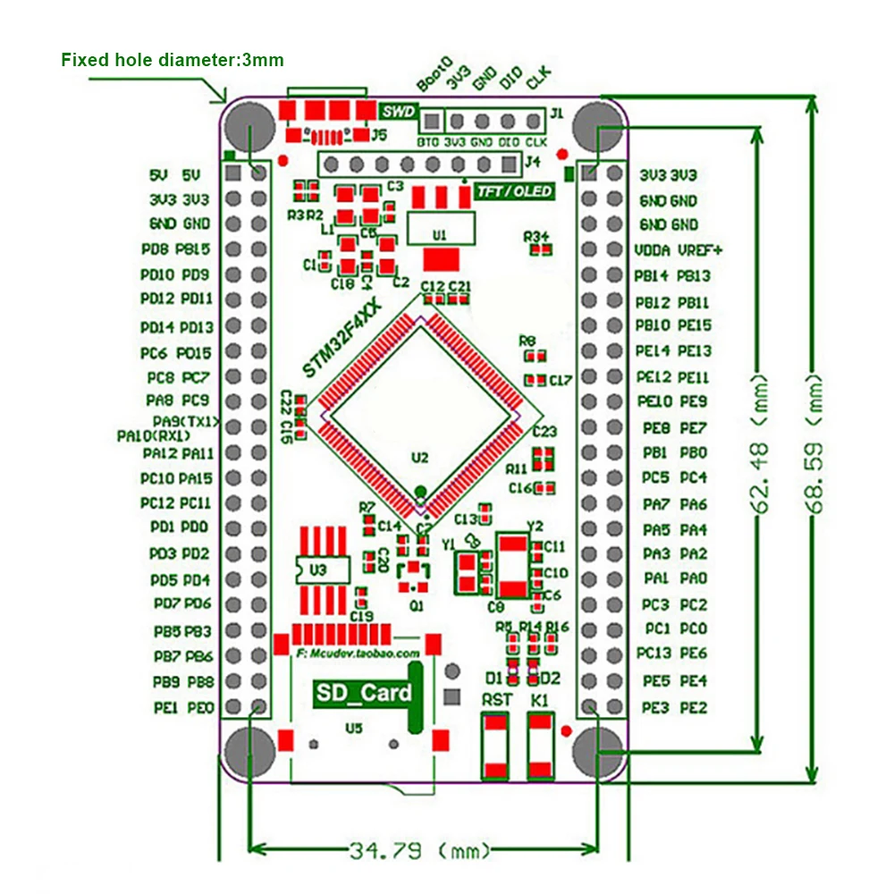 STM32F407VET6 STM32F407VGT6 STM32 System Core Board STM32F407 Development Board F407 Single-Chip Learning Board