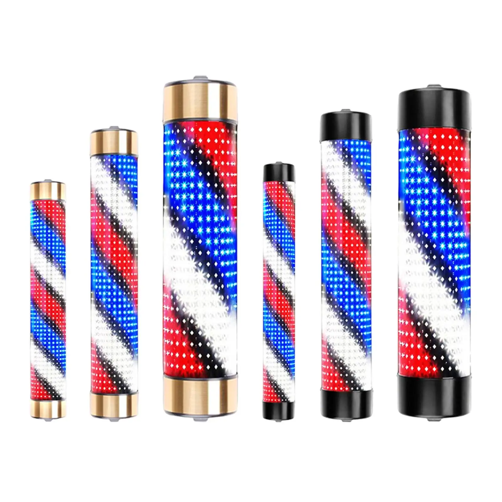 Rainproof Barber Shop Pole Red Blue White Rotating Light Novelty Lighting Sign Lamp Outdoor Downlights Indoor LED Stripes Lights