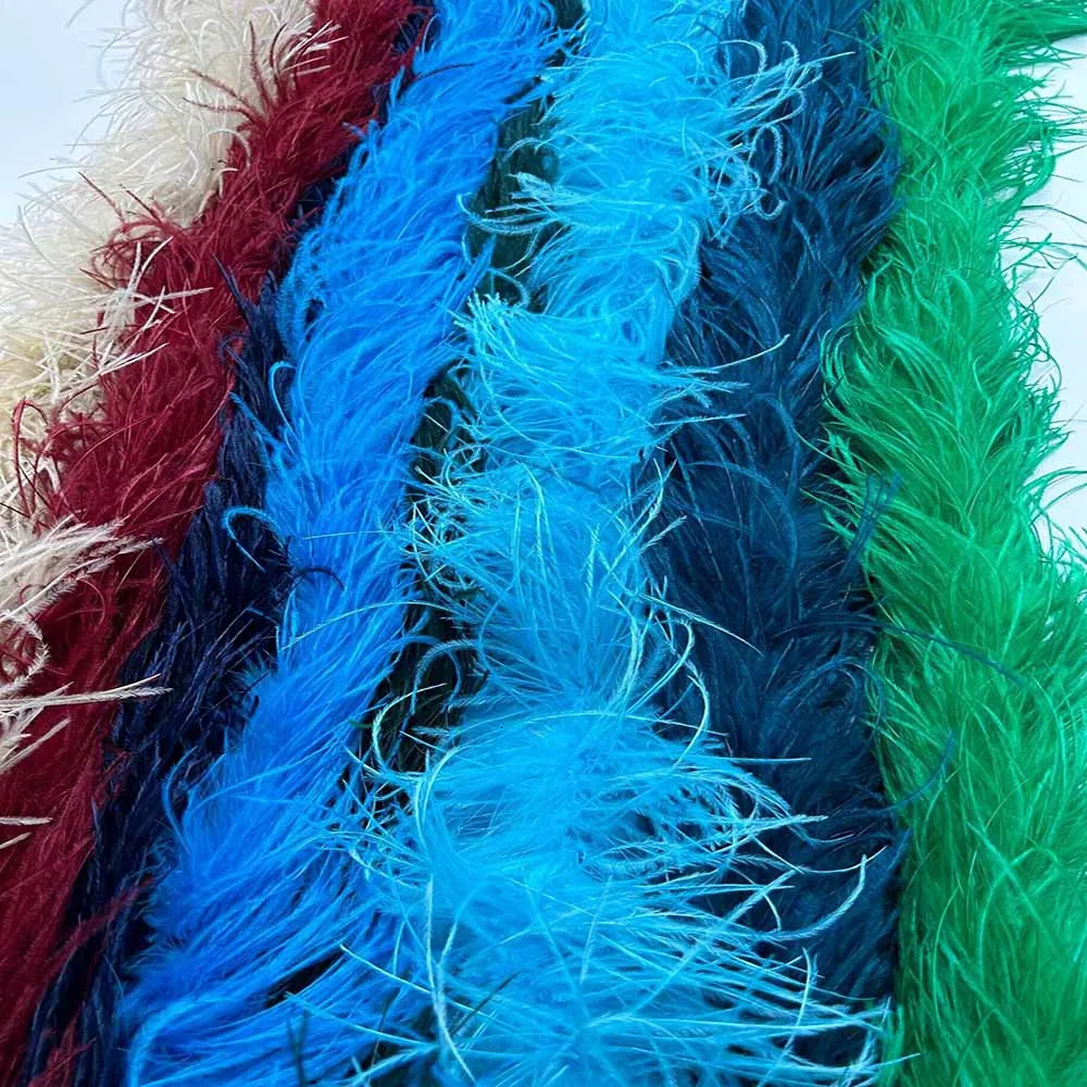 Beatiful 2-meter 6-story natural ostrich feather Boa high-quality fluffy clothing/party decoration/clothing/shawl/usable 241108ww
