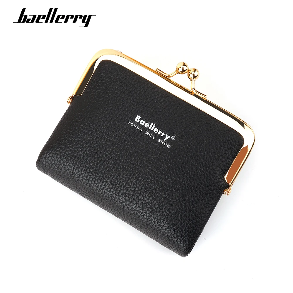 Baellerry New Short Women Wallets Card Holder Zipper Coin Pocket Cute Female Wallet PU Leather Small Card Bag Women's Purses 's smile '